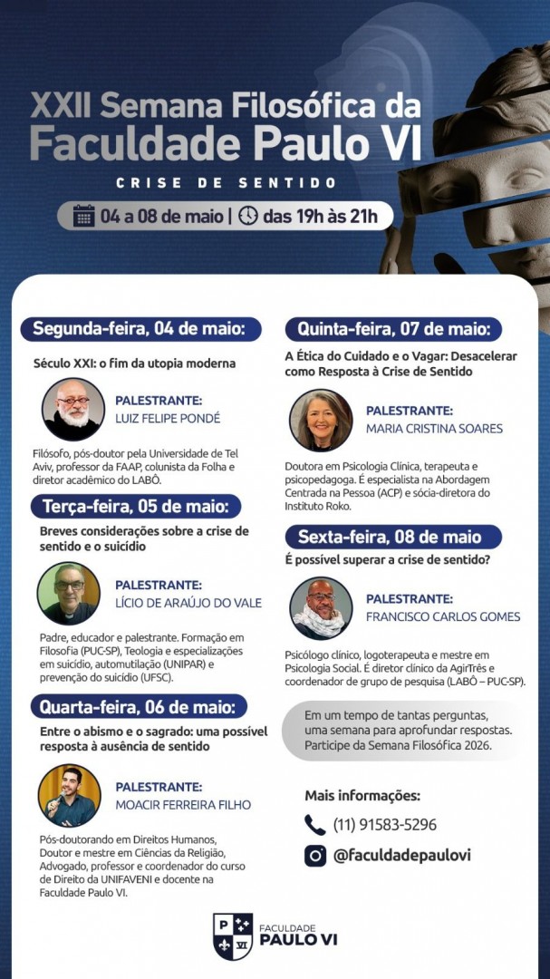 XXII SEMANA FILOSÓFICA DA FACULDADE PAULO VI